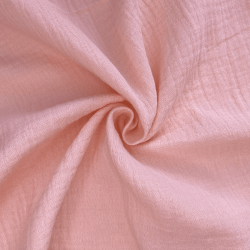 Ткань Муслин Жатый, цвет Нежно-Розовый (на отрез)  в Шуя