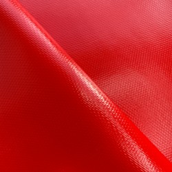 Ткань ПВХ 600 гр/м2 плотная, Красный (Ширина 150см), на отрез  в Шуя