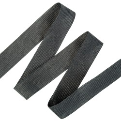 Окантовочная лента-бейка, цвет Чёрный 22мм (на отрез)  в Шуя