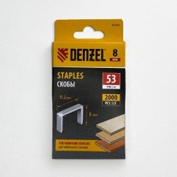 Denzel Скобы, 8 мм, для мебельного степлера, тип 53, 2000 шт.  в Шуя