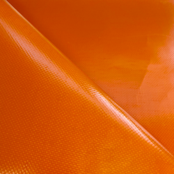 Ткань ПВХ 450 гр/м2, Оранжевый (Ширина 160см), на отрез  в Шуя
