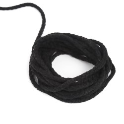 Шнур для одежды тип 2, цвет Чёрный (плетено-вязаный/полиэфир)  в Шуя